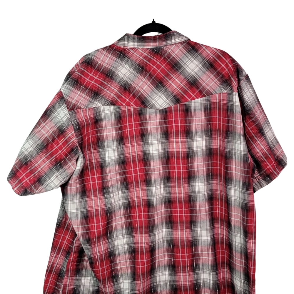 Ely Cattleman Plaid Shimmer Vintage Ranchwear Western Pearl Snap Shirt XXL - Picture 9 of 11
